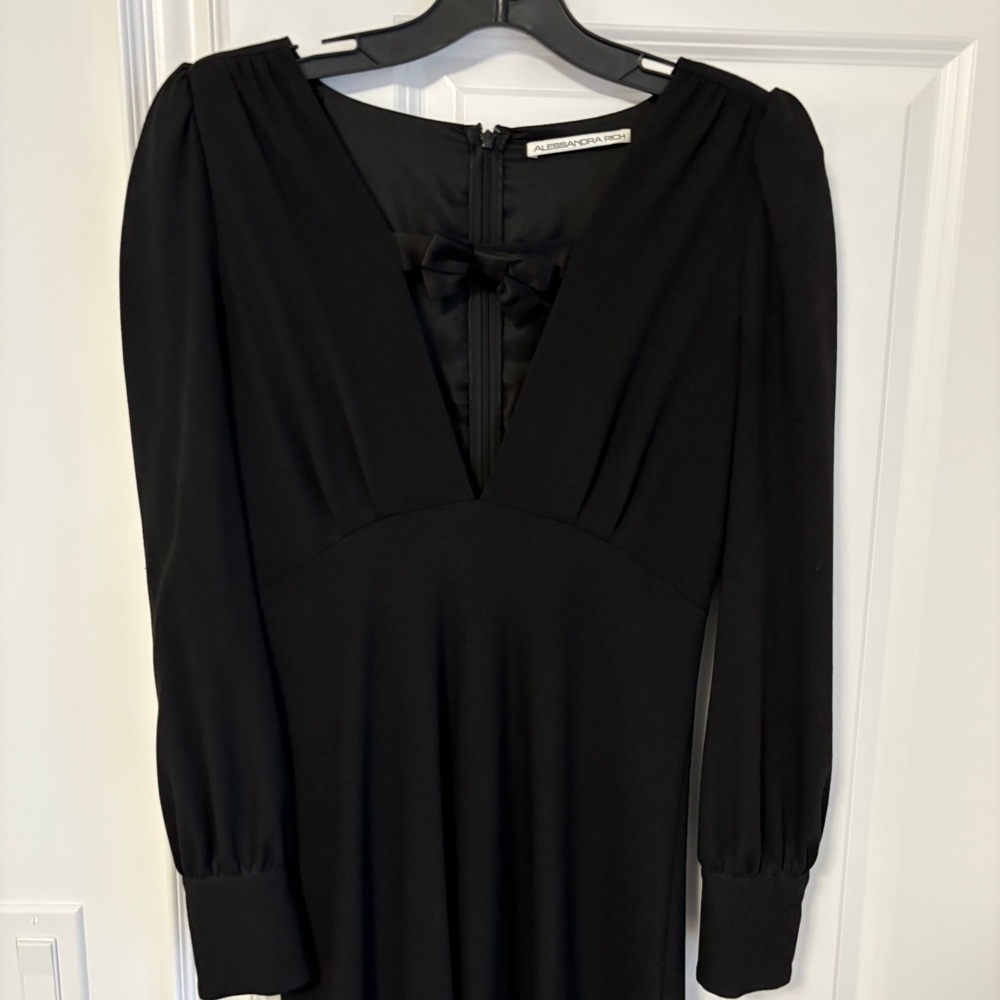 🖤 Alessandra Rich Black Bow-Detail Dress - Picture 3 of 7